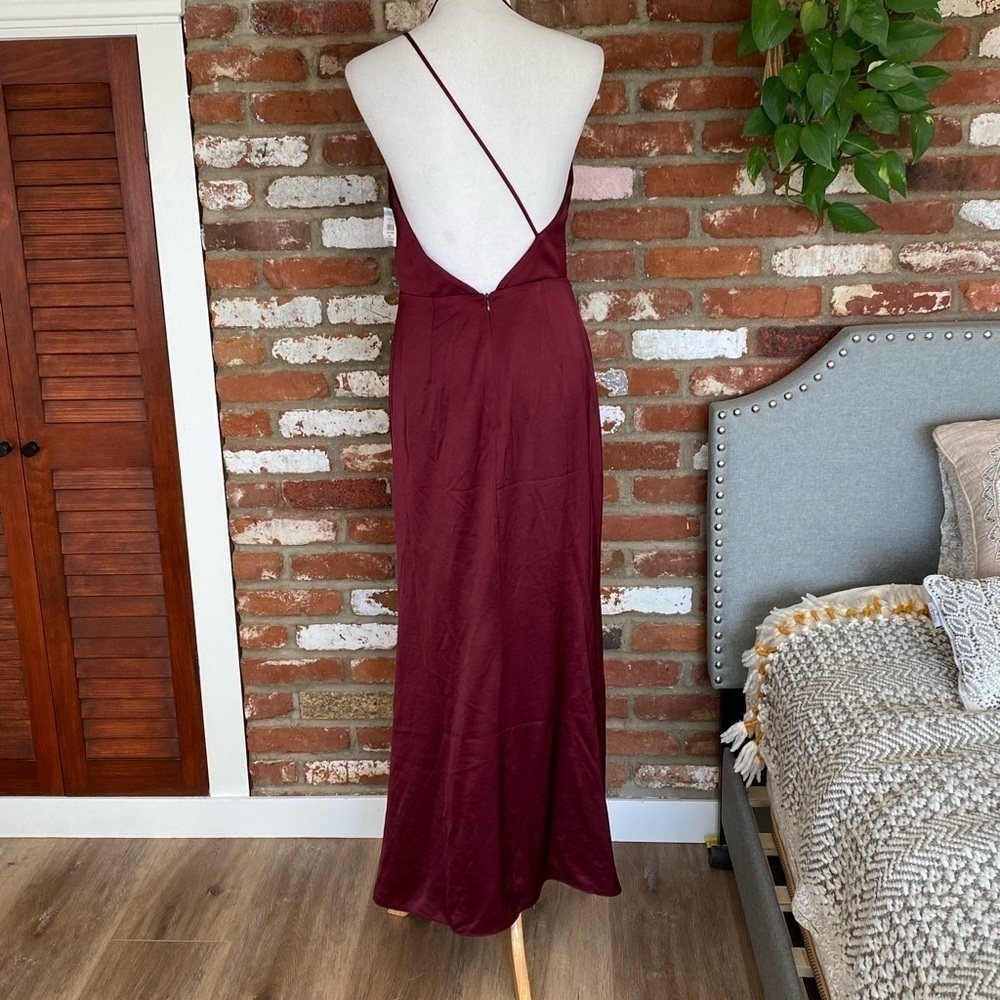 Significant Other Gracie One-Shoulder Cocktail Maxi Dress New Size 6 Burgundy - Picture 5 of 11